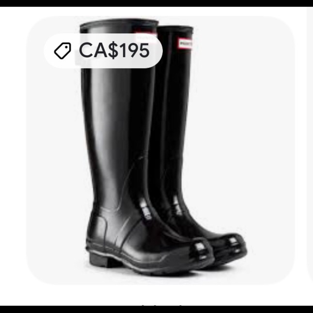 Hunter Original Gloss Tall Black Rain Boots - Picture 12 of 12